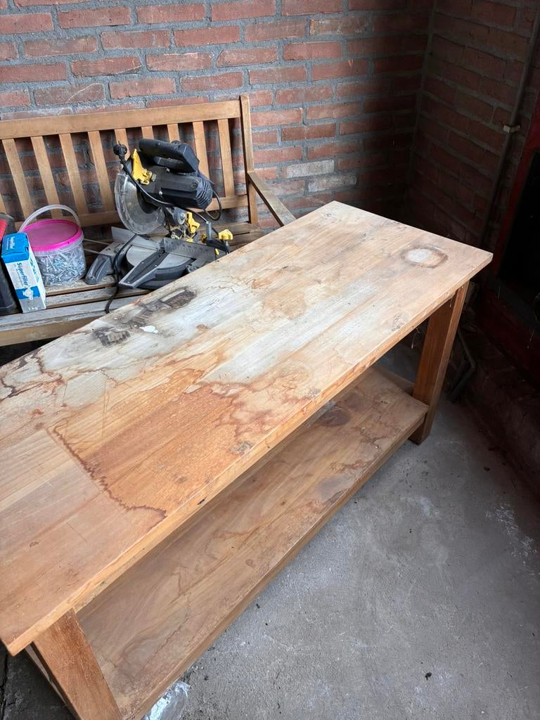 Teak bijzettafel / sidetable, Huis en Inrichting, Tafels | Sidetables, Ophalen, Zo goed als nieuw, 25 tot 50 cm, Rechthoekig