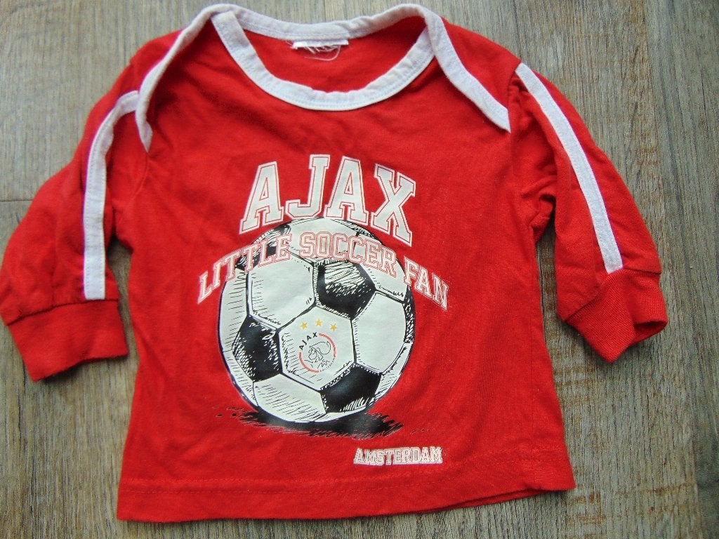 Ajax longsleeve rood maat 68 T-shirt lange mouwen, Ajax, Ophalen of Verzenden, Zo goed als nieuw, Jongetje
