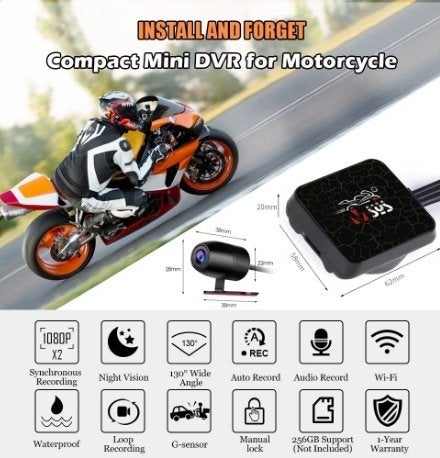 Actiecamera / dashcam motor, Ophalen of Verzenden, Nieuw