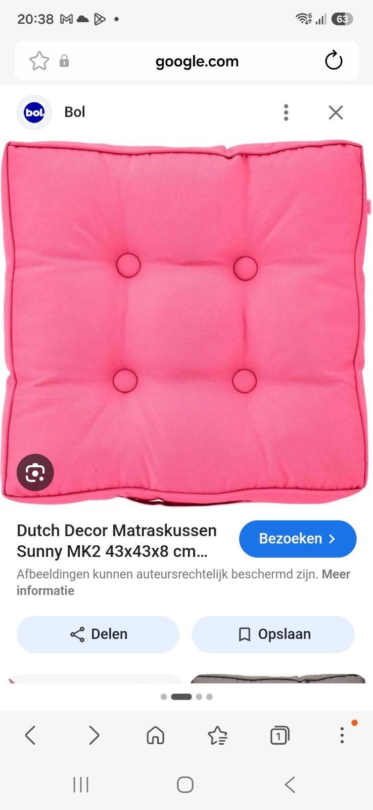 Matraskussen roze, Ophalen, Zo goed als nieuw