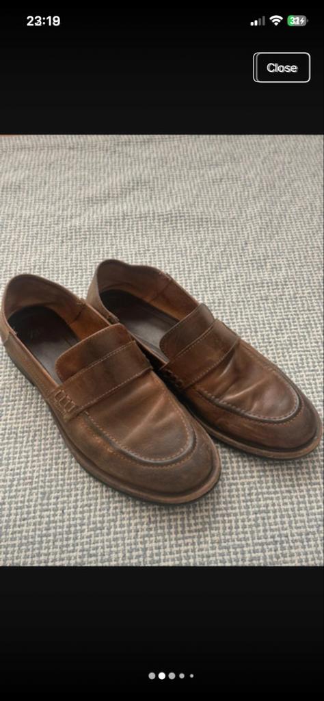 Zara echt leren loafers - Maat 39, Kleding | Dames, Schoenen, Gedragen, Instappers, Bruin, Ophalen of Verzenden