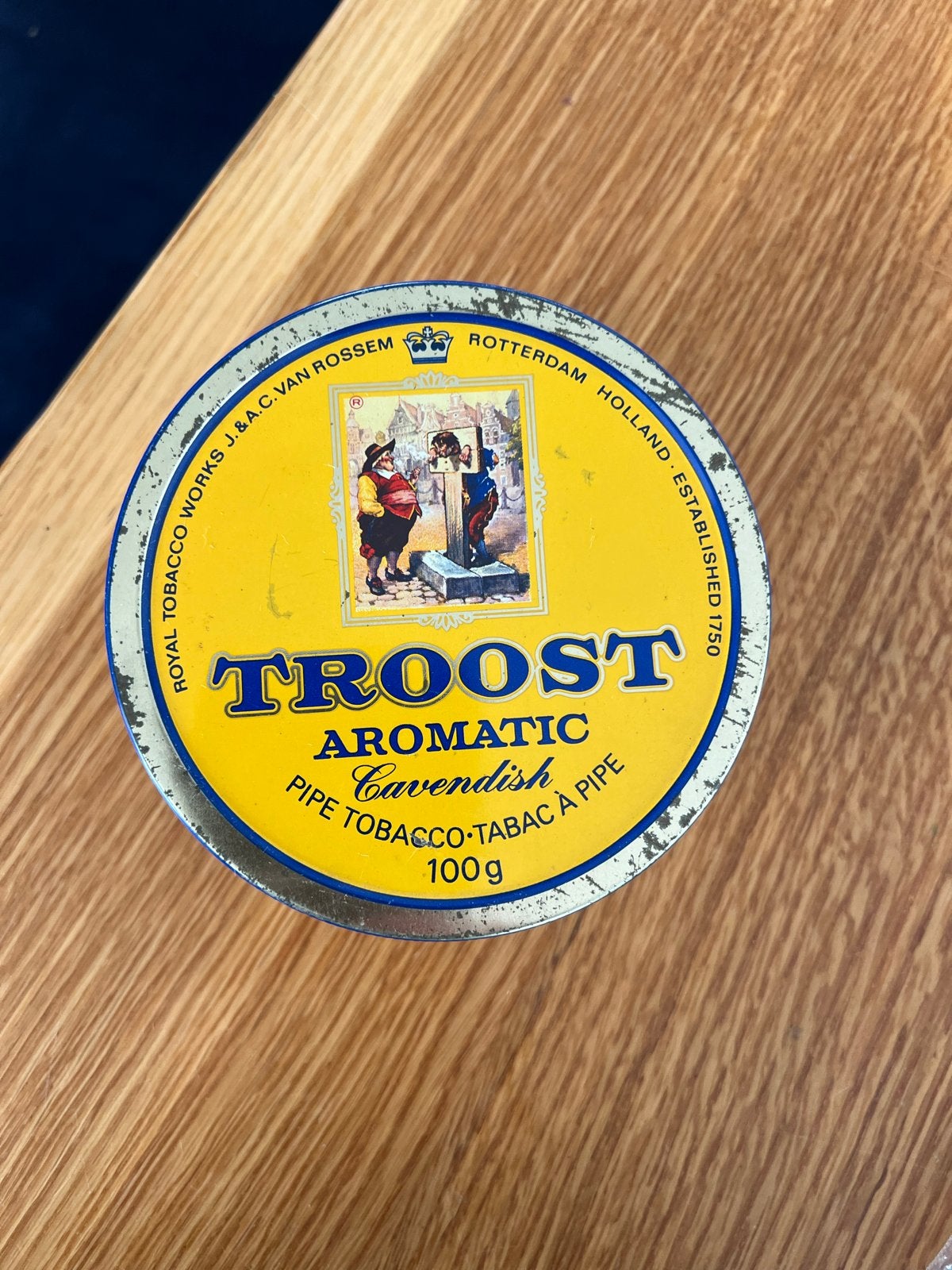 Vintage Troost Aromatic Cavendish Tabak Blik (leeg), Ophalen of Verzenden, Gebruikt, Overige, Overige merken