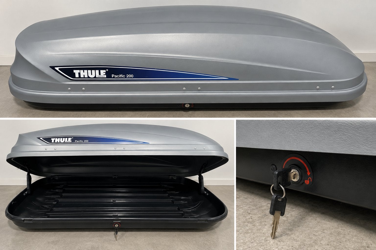 Thule Pacific 200 dakkoffer 410L + Modula dragers – compleet, Auto diversen, Ophalen, Zo goed als nieuw