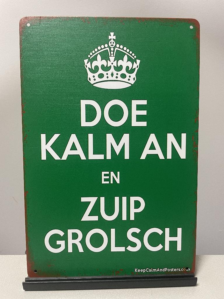 Grolsch metalen reclamebord (Old Look), Ophalen of Verzenden, Nieuw, Reclamebord, Plaat of Schild, Grolsch