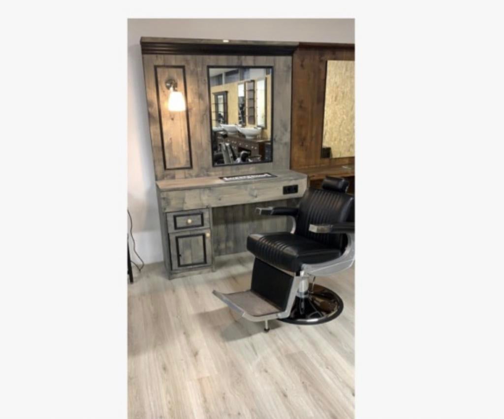 Barber units spiegel kappers, Ophalen, Zo goed als nieuw, Eén