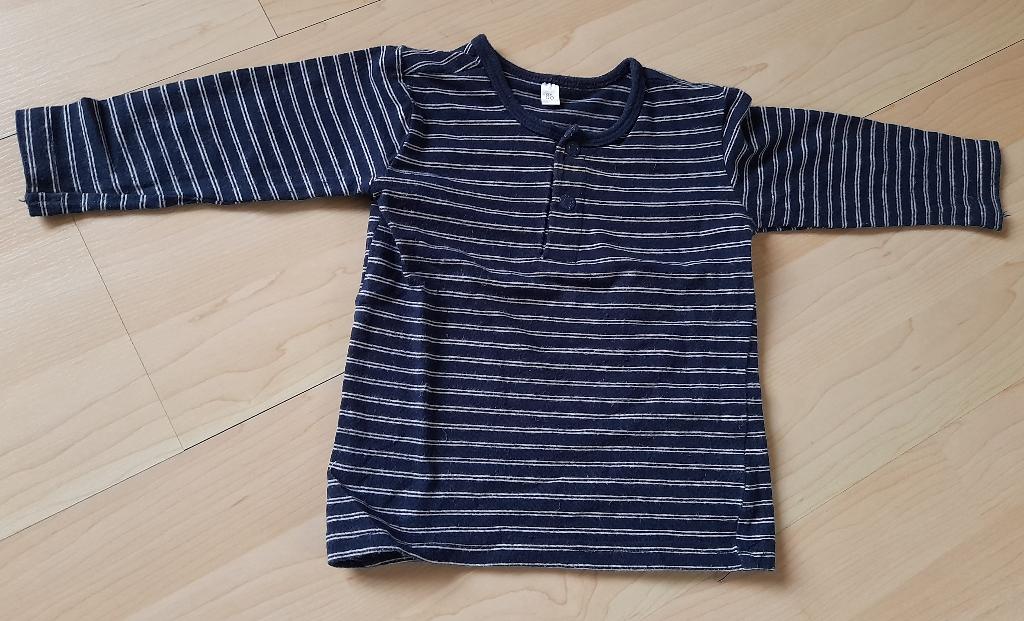 DONKERBLAUW GESTREEPT SHIRT MET LANGE MOUW MAAT 68, Ophalen of Verzenden, Zo goed als nieuw, Jongetje, Shirtje of Longsleeve