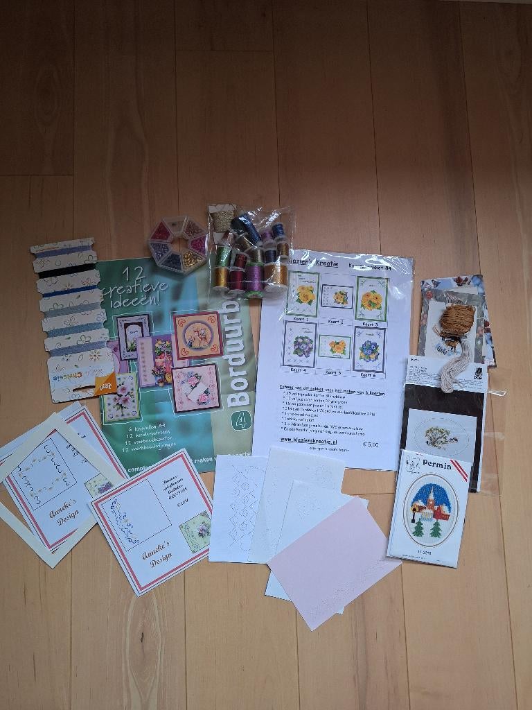 BORDUREN set ( o.a Permin) en nog meer leuks., Ophalen of Verzenden, Nieuw, Handborduren, Borduurgaren of Zijde