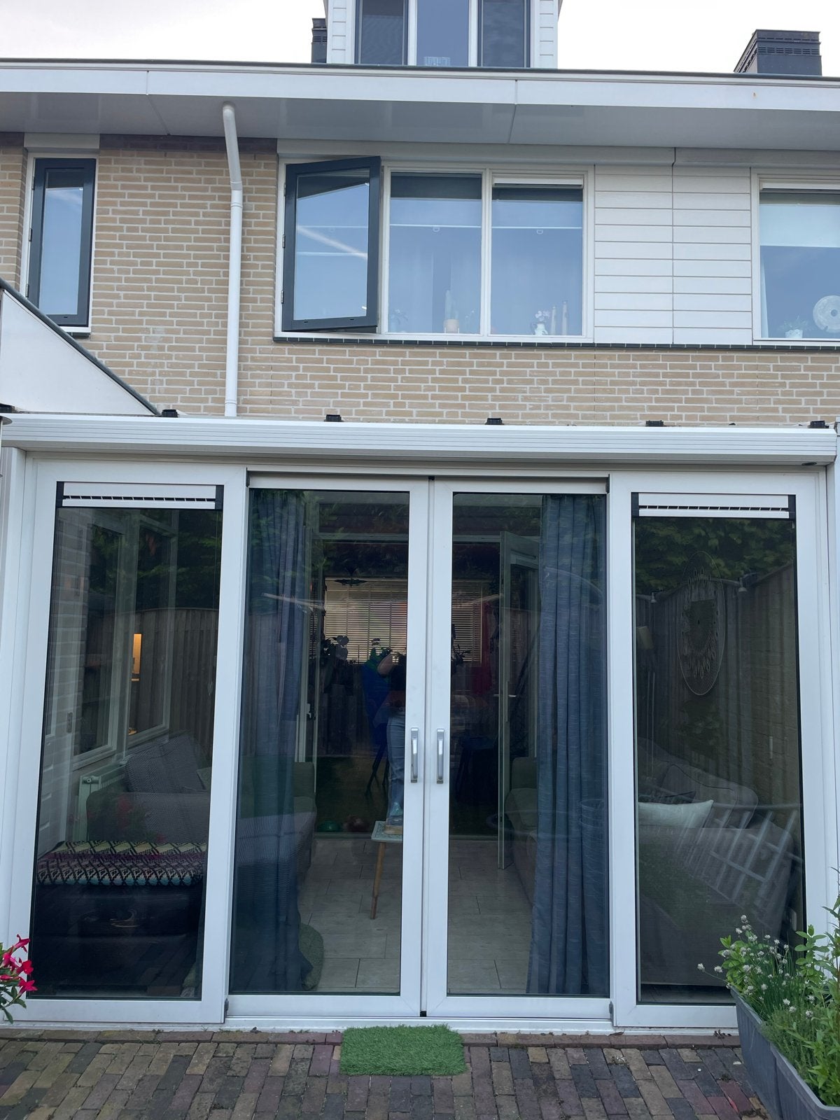 Glazen serre met zonwering, Ophalen, Gevelraam of Ruit, Gebruikt, 160 cm of meer