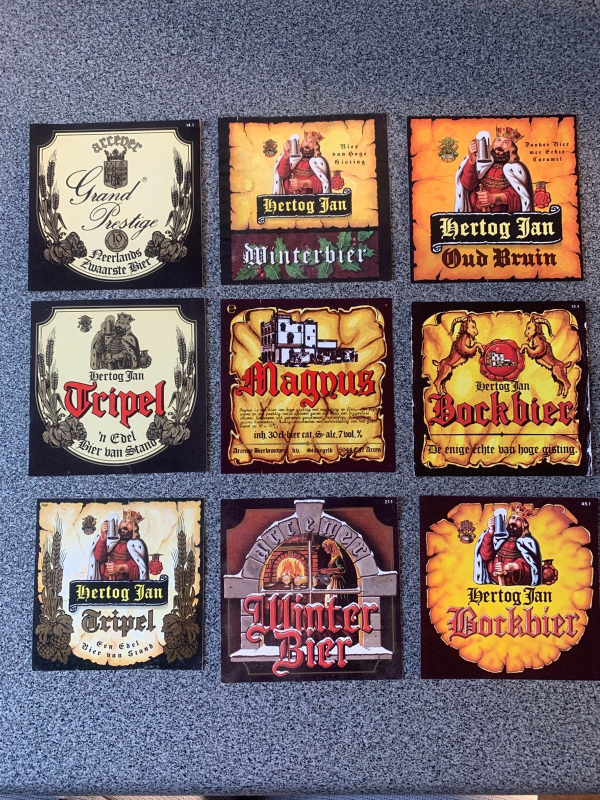 9 Bier etiketten Hertog Jan, Ophalen of Verzenden, Zo goed als nieuw, Hertog Jan