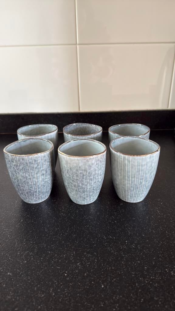 Broste Copenhagen Nordic Sea koffiemokken, Ophalen of Verzenden, Zo goed als nieuw, Glas, Overige stijlen