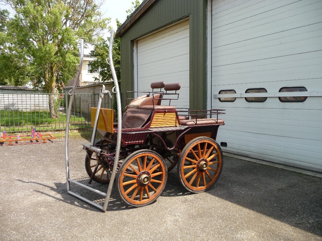 Recreatiewagen vd Heuvel met houten wielen, Dieren en Toebehoren, Gebruikt, Marathonwagen, Paard