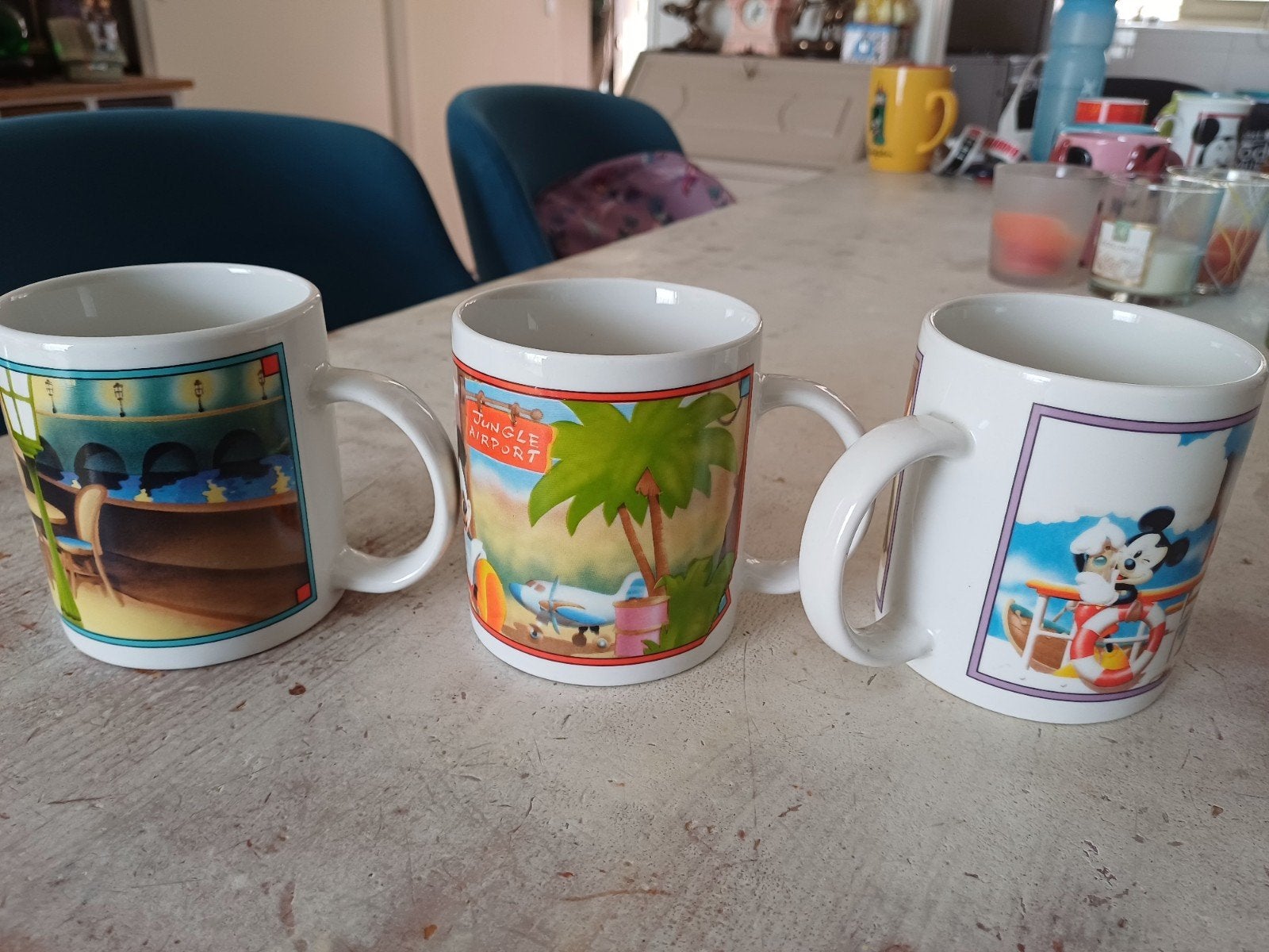 Mickey bekers., Ophalen of Verzenden, Mickey Mouse, Zo goed als nieuw, Servies