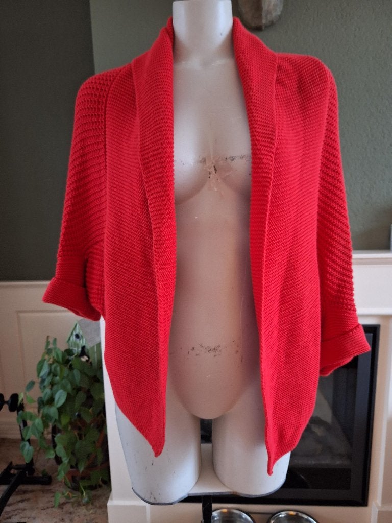 Public rood silky cotton vest M 38 cardigan vlindermouw, Maat 38/40 (M), Verzenden, Zo goed als nieuw, Public