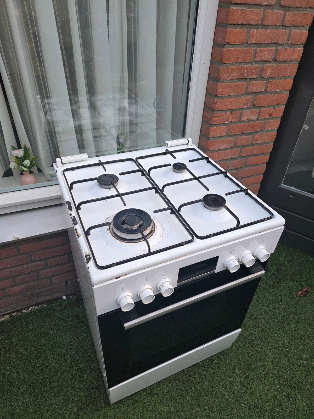 Bosch Vrijstaand Gasfornuis met Oven - Gebruikt, Ophalen, Gebruikt, 60 cm of meer, 4 kookzones