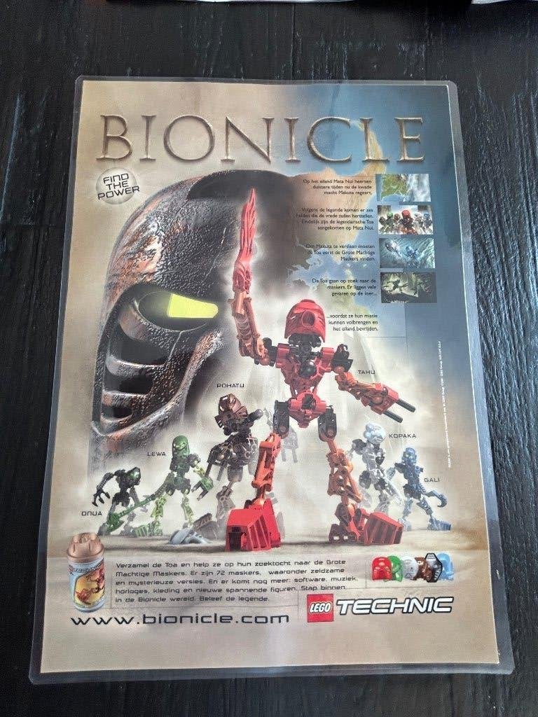 Lego poster reclame bionicle a4 geplastificeerd, Rechthoekig Staand, A4 of kleiner, Nieuw, Ophalen of Verzenden