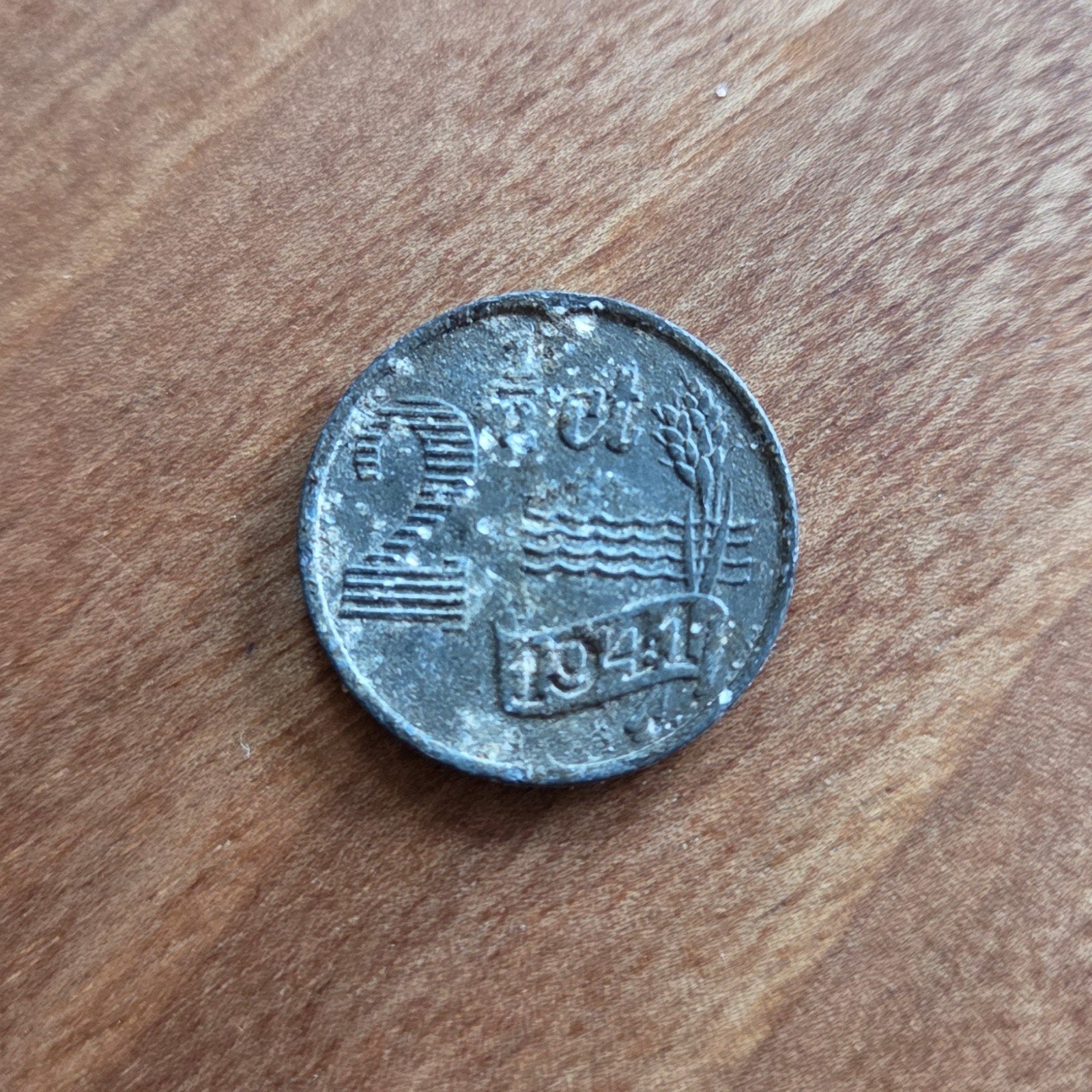 2,5 cent munt Nederland 1941 - Zeldzame oorlogsperiode, Ophalen of Verzenden, Koningin Wilhelmina, Overige waardes, Losse munt