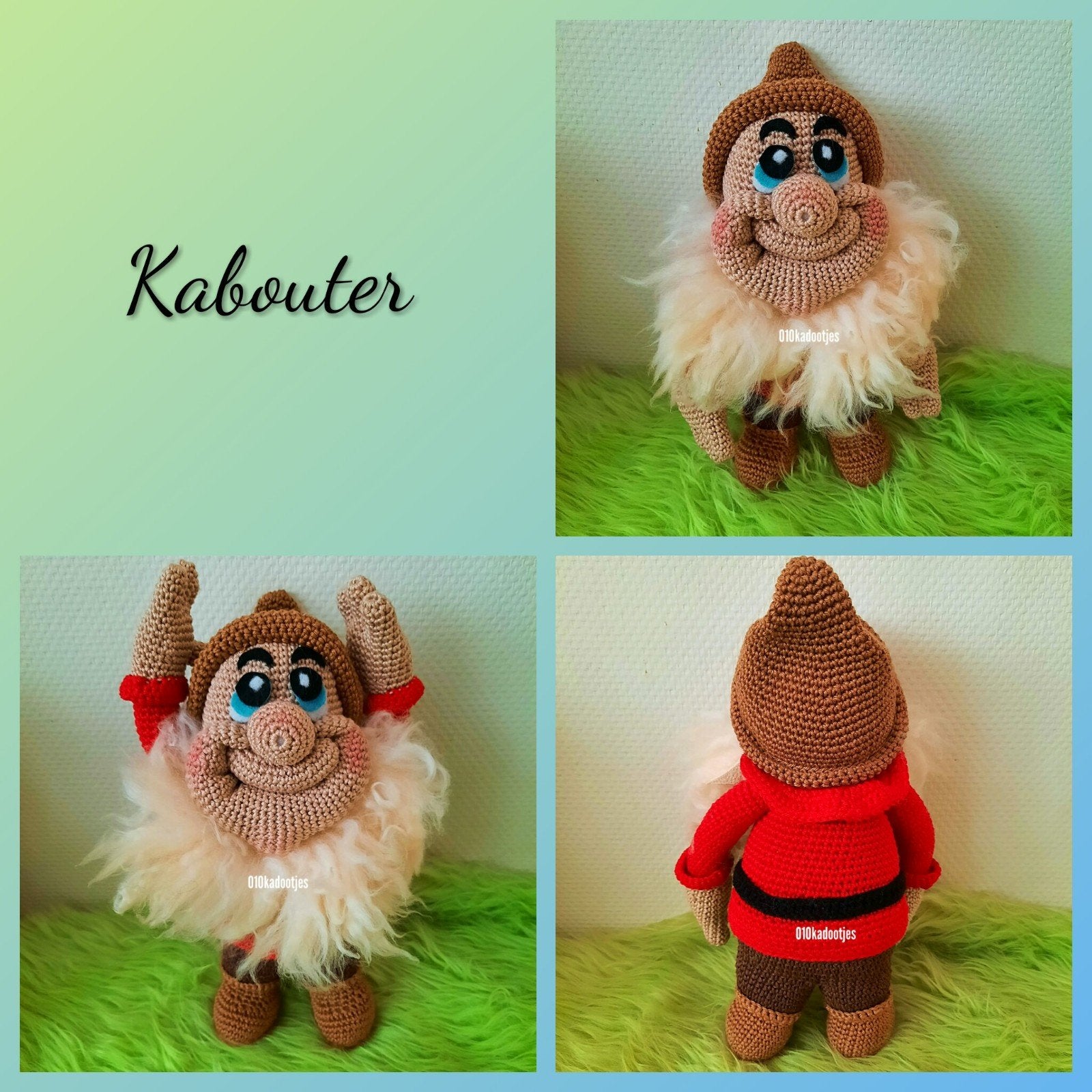Nieuwe zelfgehaakte knuffels. Leuke kabouter., Ophalen of Verzenden, Beeldje of Figuurtje