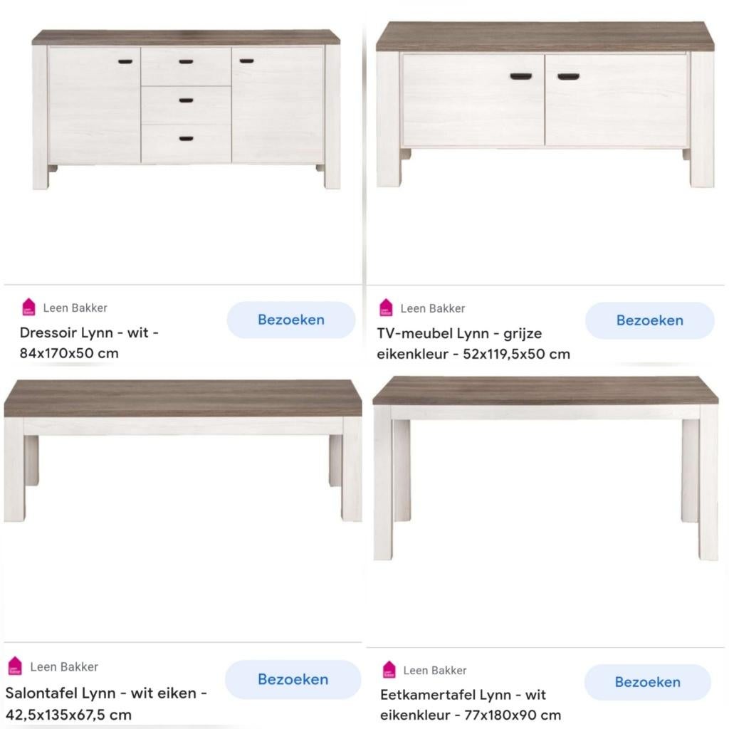 eettafel Lynn 77x180x90 cm, Ophalen, Gebruikt
