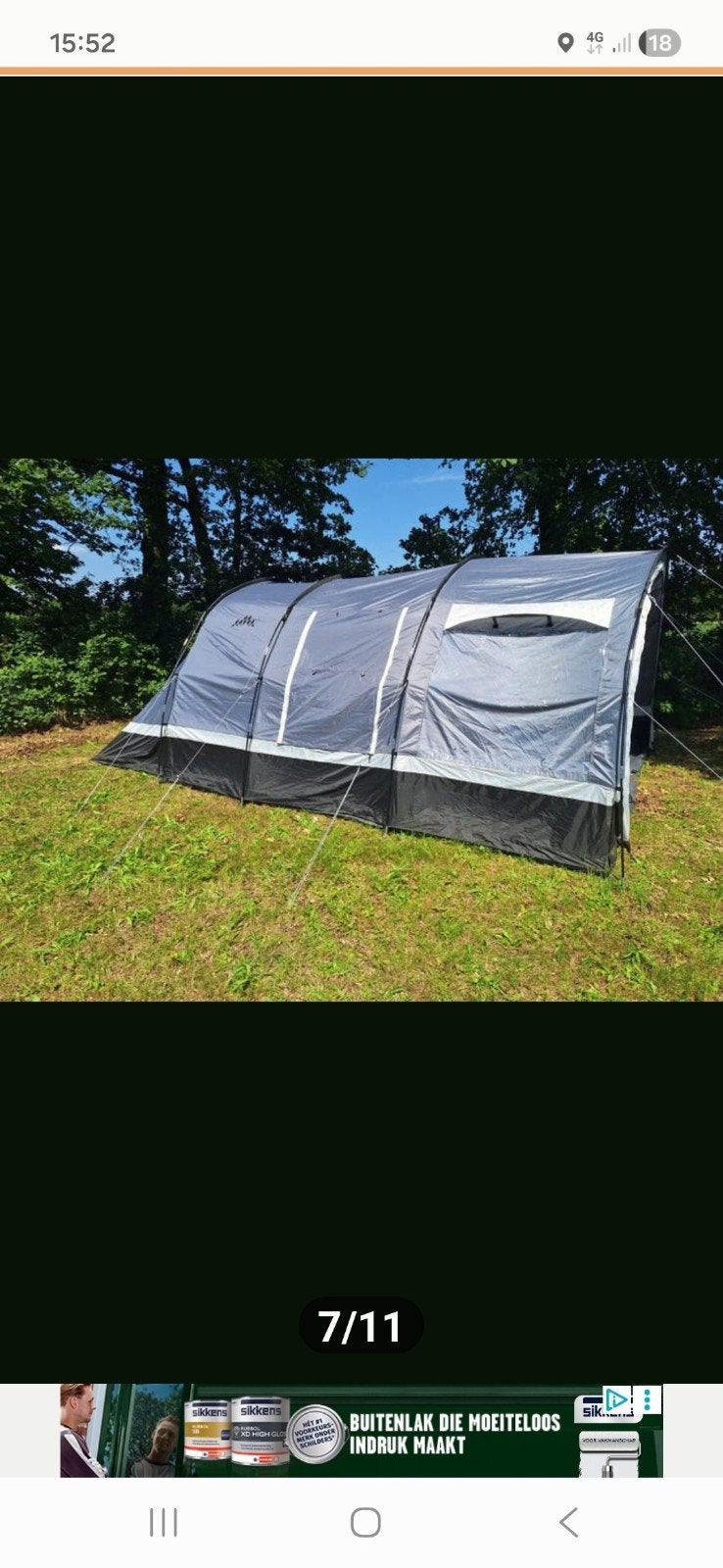 Ruime koepeltent voor 4 personen - Ideaal voor kamperen, Caravans en Kamperen, Ophalen, Gebruikt, Tot en met 4