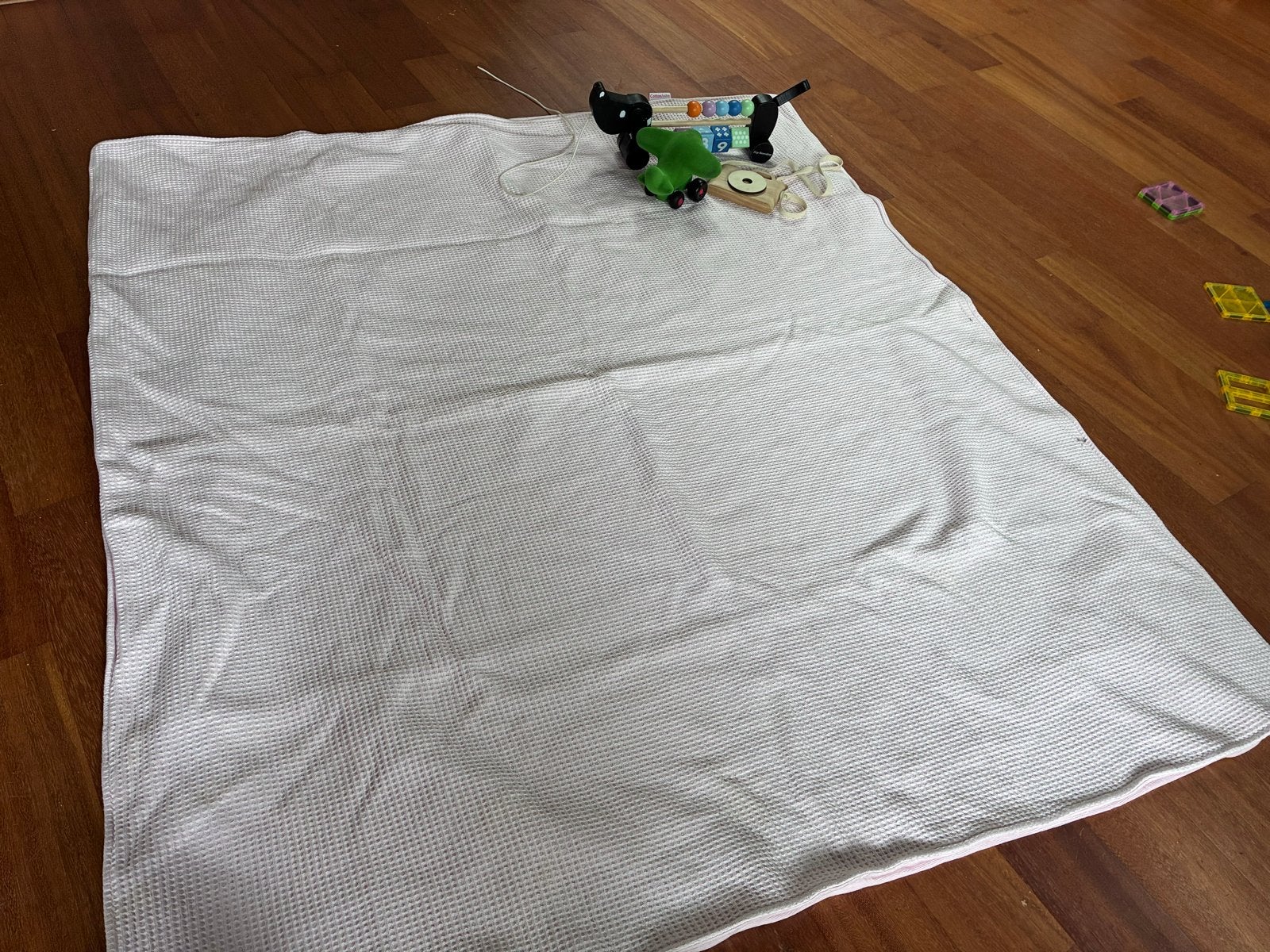 Zachtroze wafelstof deken/speelkleed van Cottonbaby, Ophalen, Wasbaar, Overige merken, Zo goed als nieuw