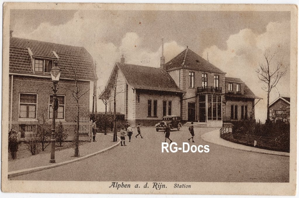 Ansichtkaart Briefkaart Trein Station Alphen a.d. Rijn 1935, Ophalen of Verzenden, 1920 tot 1940, Gelopen, Zuid-Holland