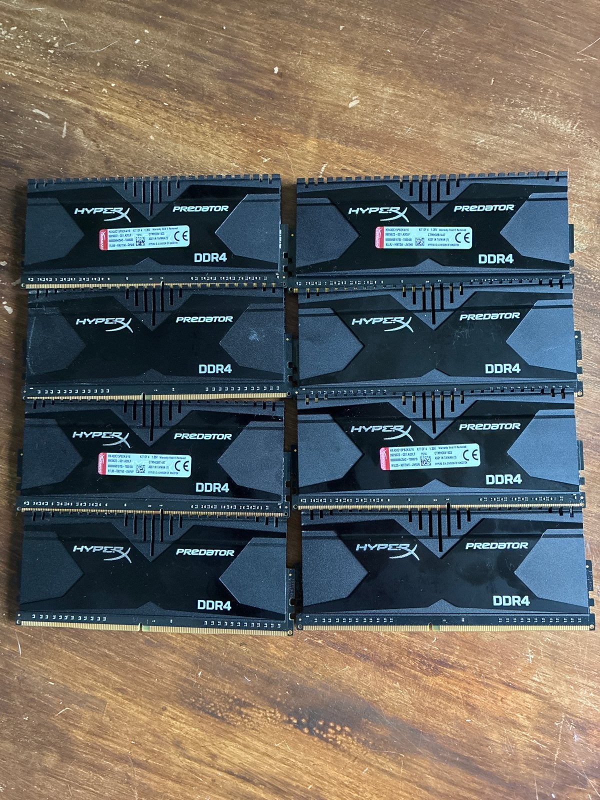 8x HyperX Predator DDR4 RAM Geheugenmodules - 32GB Totaal, Computers en Software, RAM geheugen, Ophalen, 32 GB, Server, DDR4
