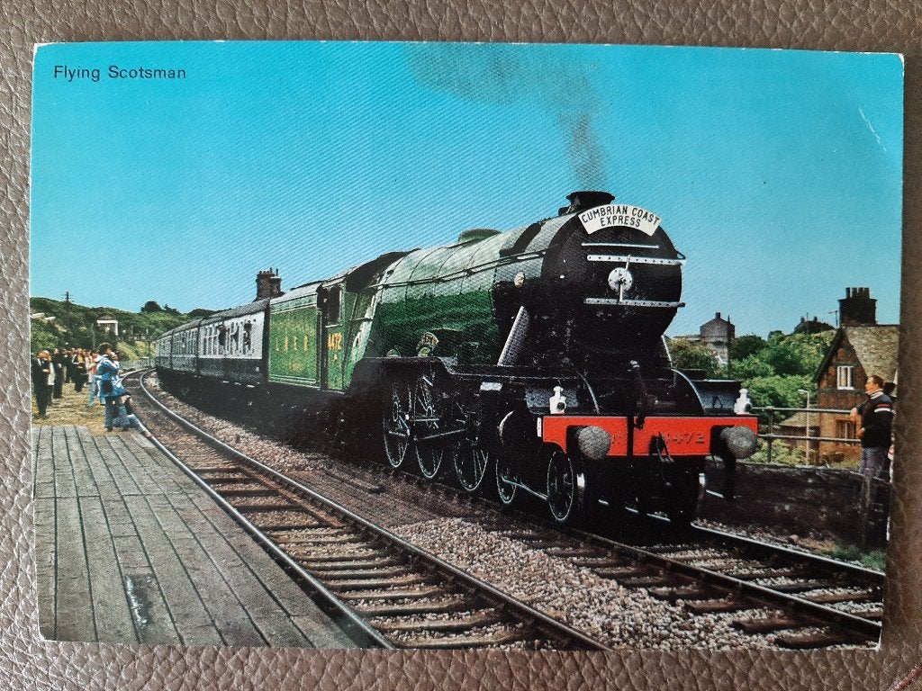 Stoomloc. Flying Scotsman, ongelopen., Verzenden, Trein, Kaart of Prent