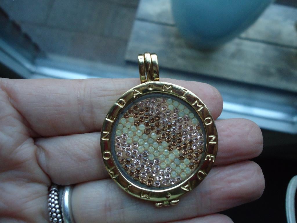 mooie echt zilveren mimoneda hanger met munt goud verguld, Ophalen of Verzenden, Zo goed als nieuw, Goud, Zilver