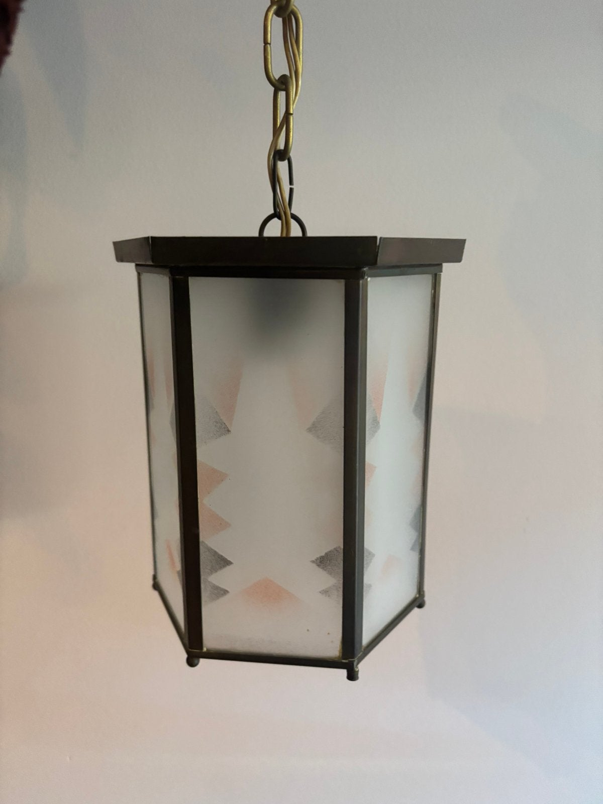 Vintage artdeco lantaarn lamp, *, Gebruikt, *, Artdeco