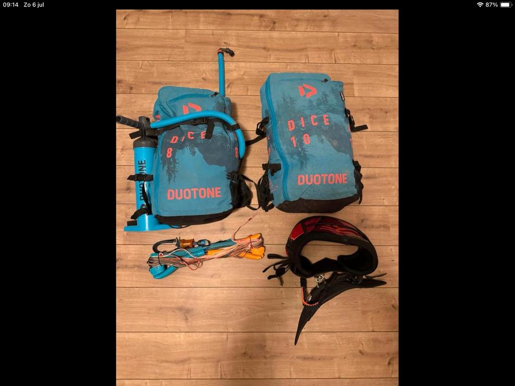 Duotone Dice 2019- 8mtr+10 mtr, Watersport en Boten, Kitesurfen, Geen board, Ophalen of Verzenden, Zo goed als nieuw