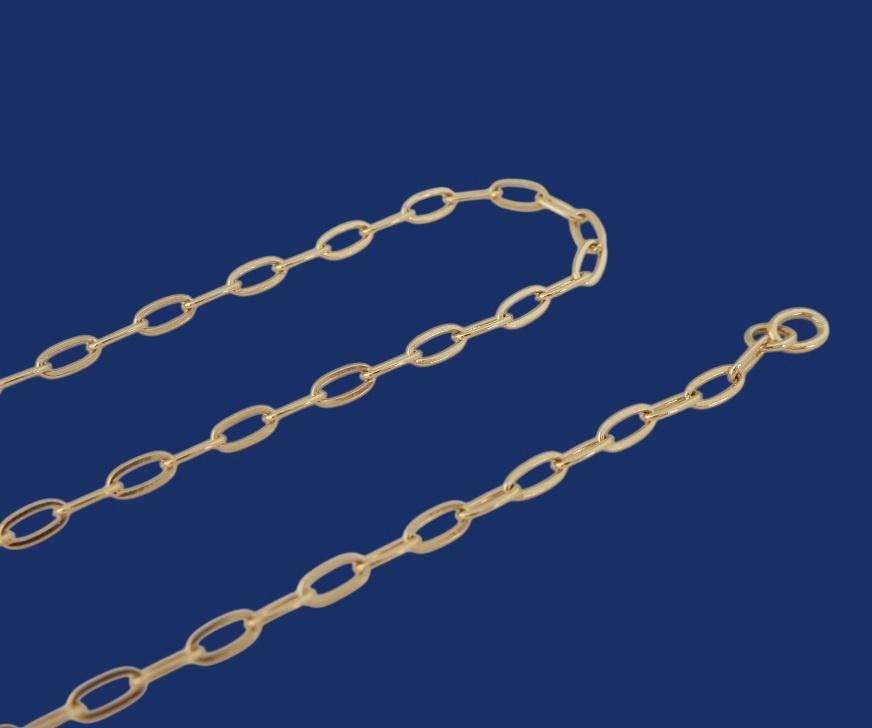 Korte 14 karaat Gouden Ketting Ankerschakel 40cm Halsketting, Jw, Verzenden, Nieuw, Info@juwelenwereld.nl