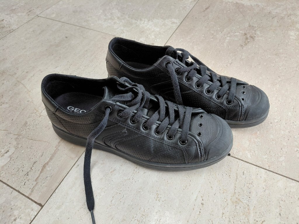 Geox leren schoenen maat  44 zwart, Verzenden, Zo goed als nieuw, Zwart