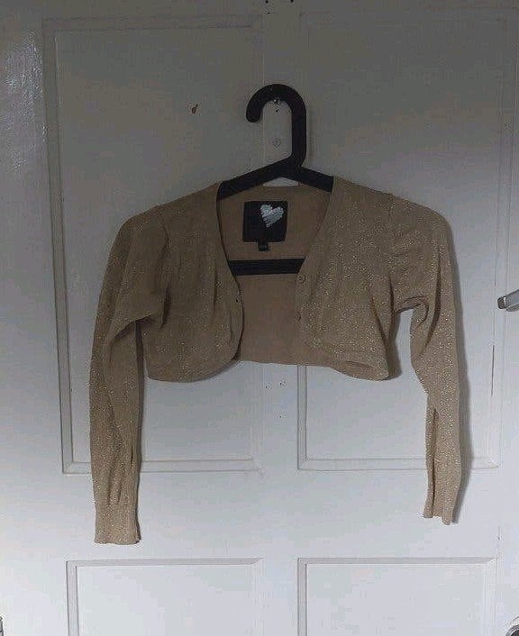 Gouden glitter bolero vestje Europe Kids  Maat 122/128, Ophalen of Verzenden, Meisje