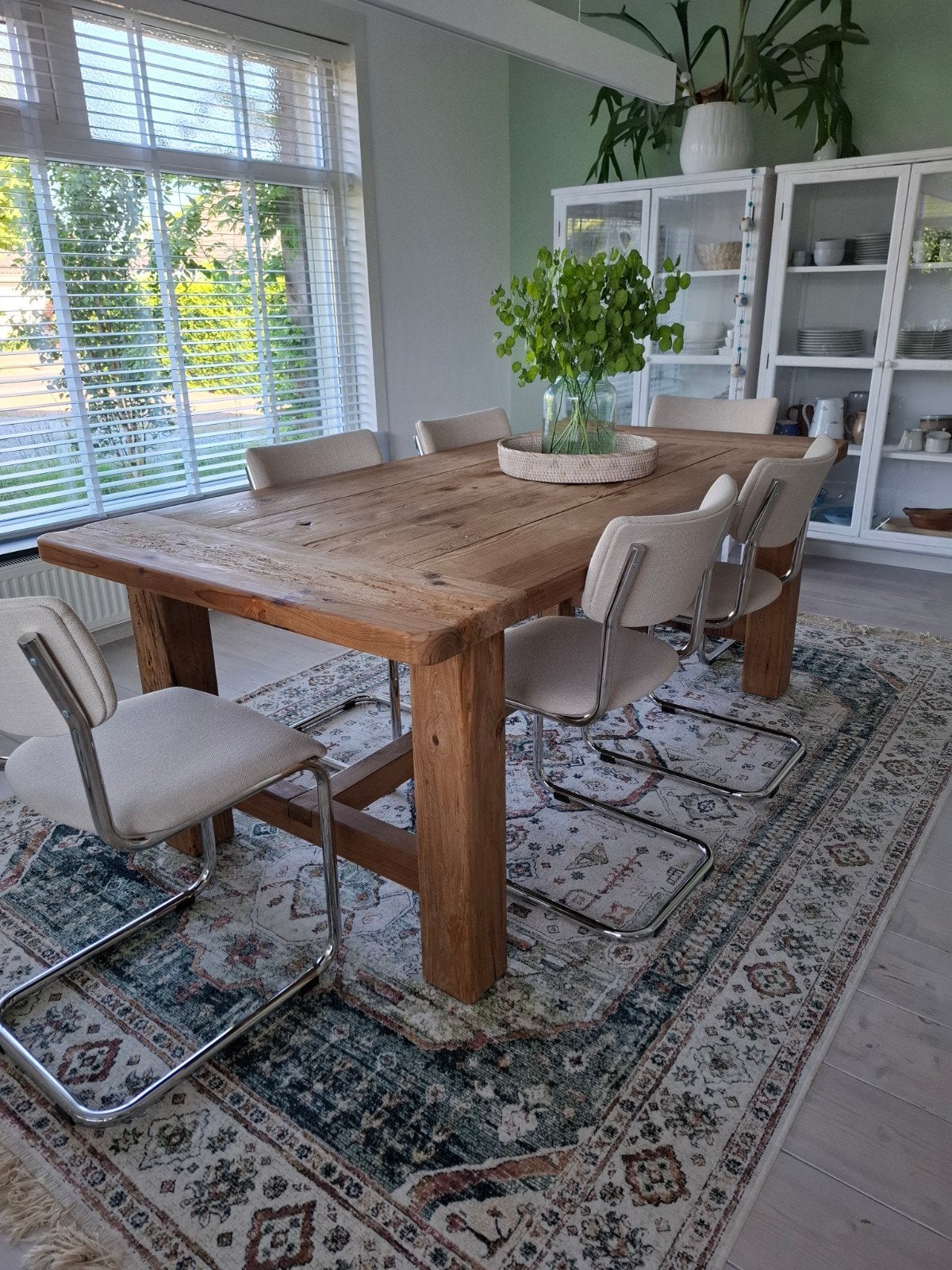Loberon Otley Landelijke Duurzame Eettafel 200x100 cm, Ophalen, 100 tot 150 cm, Zo goed als nieuw, Vijf personen of meer
