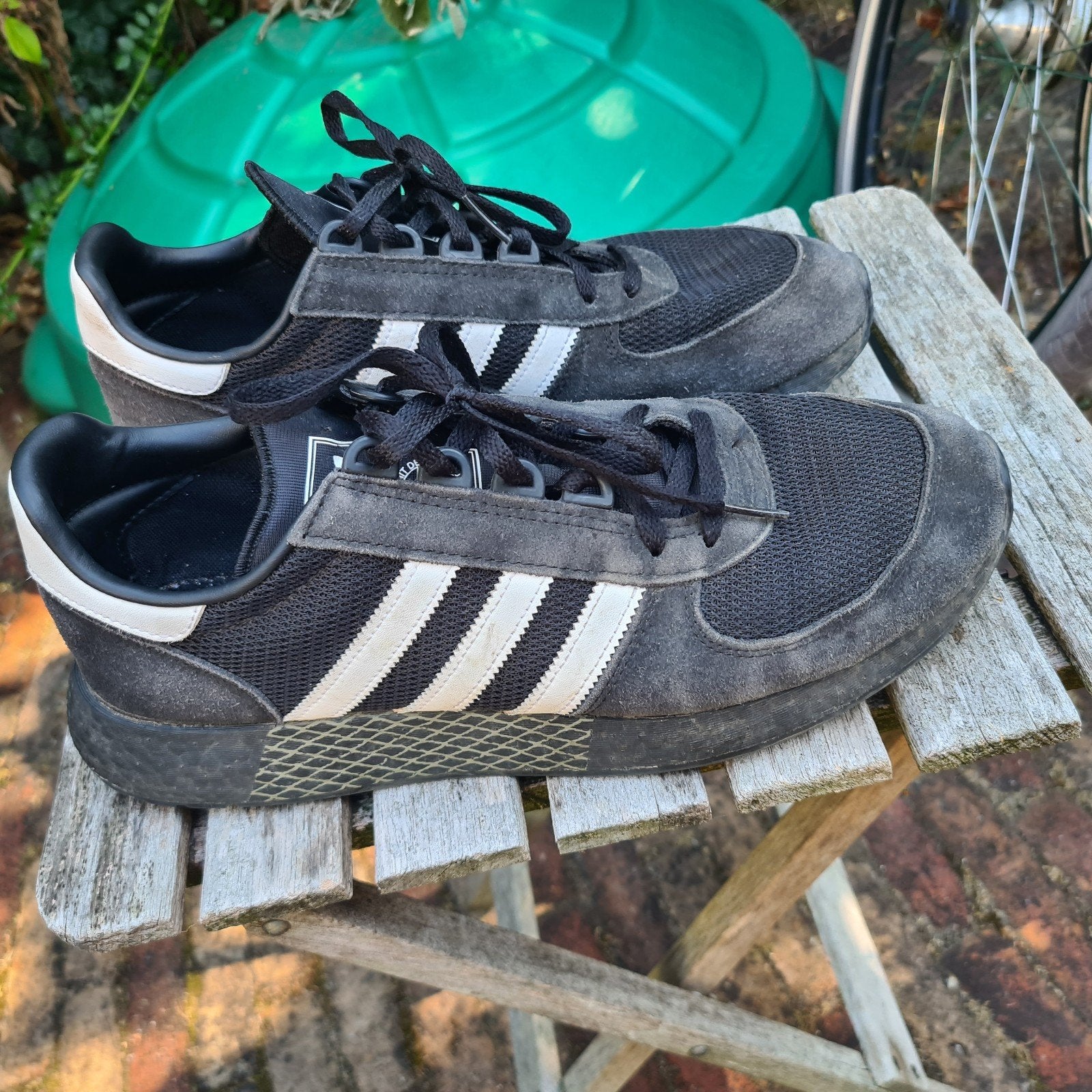 Adidas Marathon Tech maat 44 2/3 core black/whit, Zwart, Ophalen of Verzenden, Sneakers of Gympen, Adidas