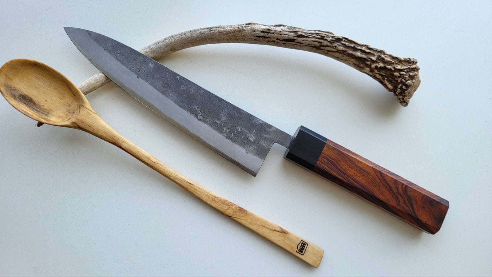 handgemaakte Gyuto Blue paper no. 2 steel lengte 21cm, Huis en Inrichting, Los bestek, Keukenmes, Nieuw, Ophalen of Verzenden