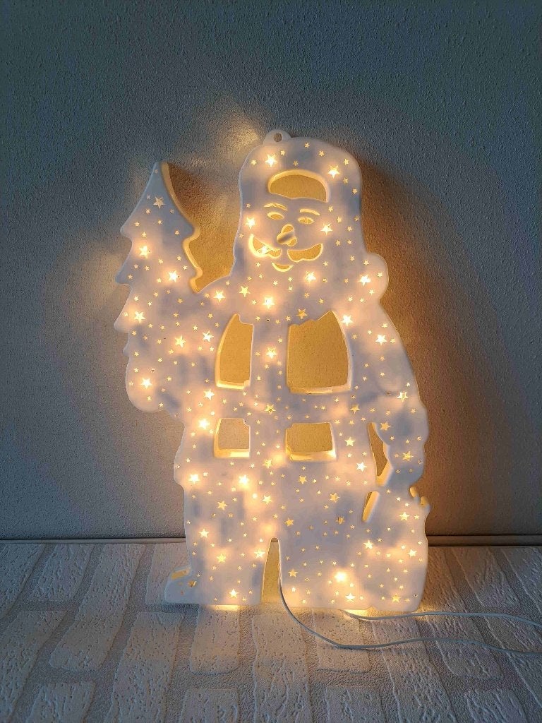 Kerstman voor aan de wand met verlichting 24x2x41.5cm, Ophalen of Verzenden, Gebruikt