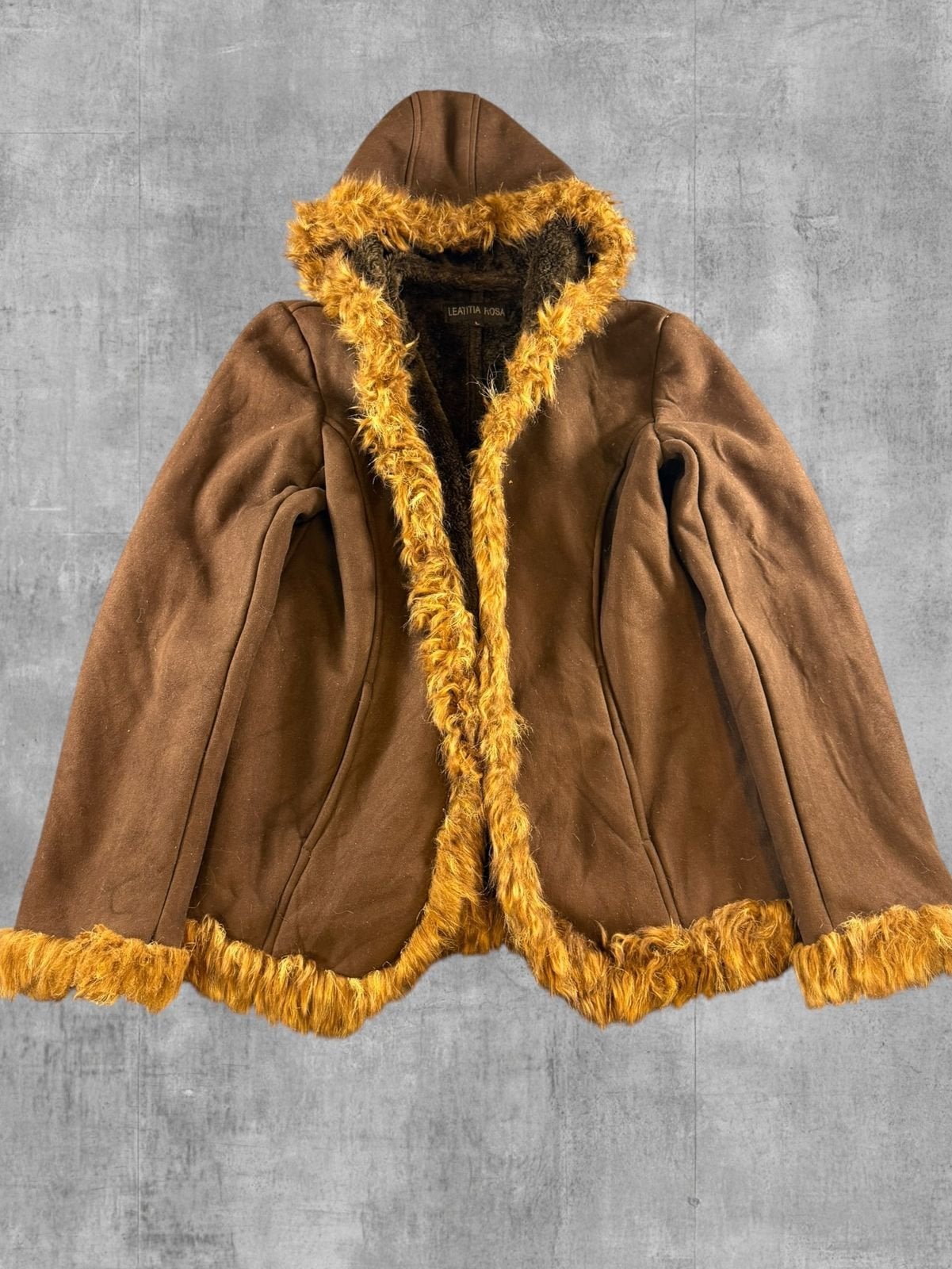 Bruine lammy jas (schapenvachtjas / penny coat) van Vintage, Bayline Vintage Trading, Bruin, Verzenden, Maat 42/44 (L)
