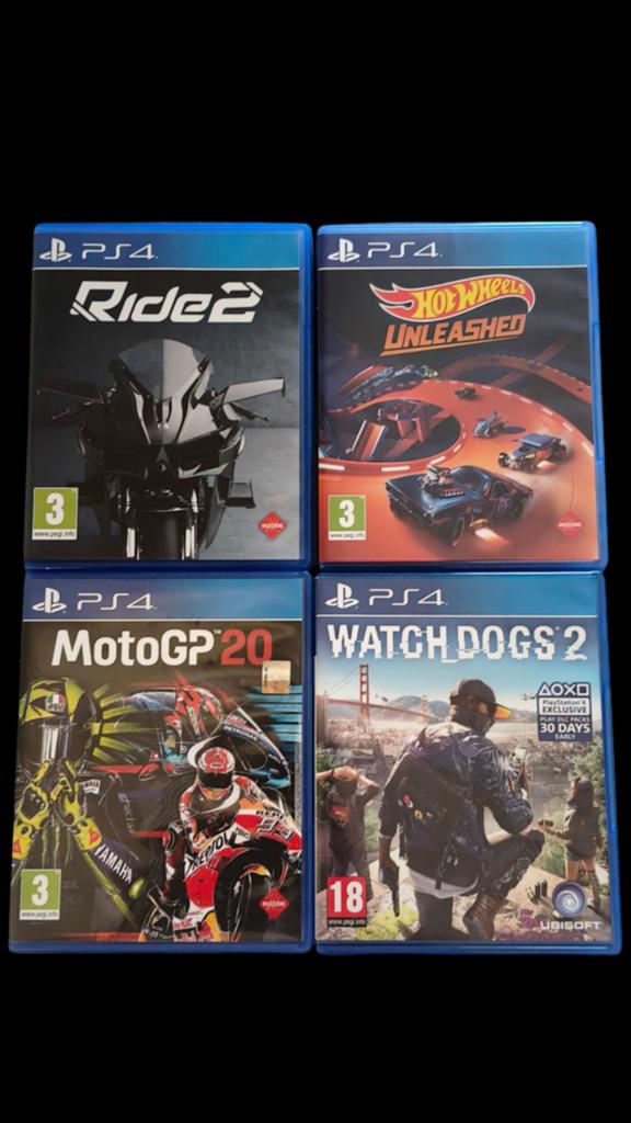 PS4 Game Bundel: Ride 2, MotoGP 20, Hot Wheels, Watch Dogs 2, Spelcomputers en Games, Games | Sony PlayStation 4, Online, Vanaf 18 jaar