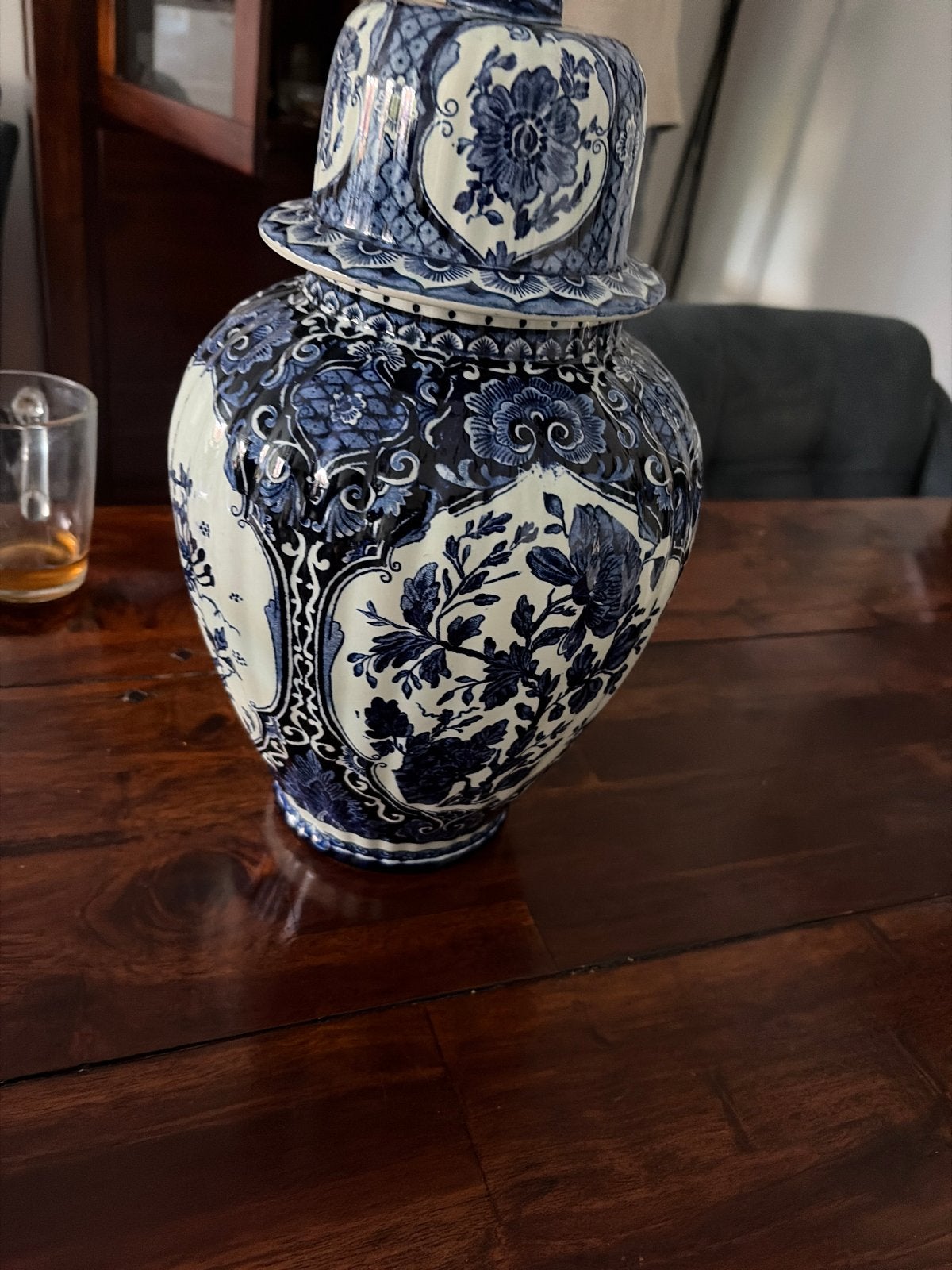 Prachtige Royal Tichelaar Makkum Delfts Blauwe Vaas, Ophalen of Verzenden