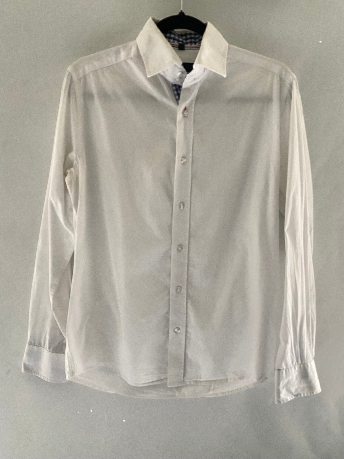Checker wit overhemd regular fit maat M – zeer goede staat, Ophalen of Verzenden, Zo goed als nieuw, Wit, Halswijdte 39/40 (M)