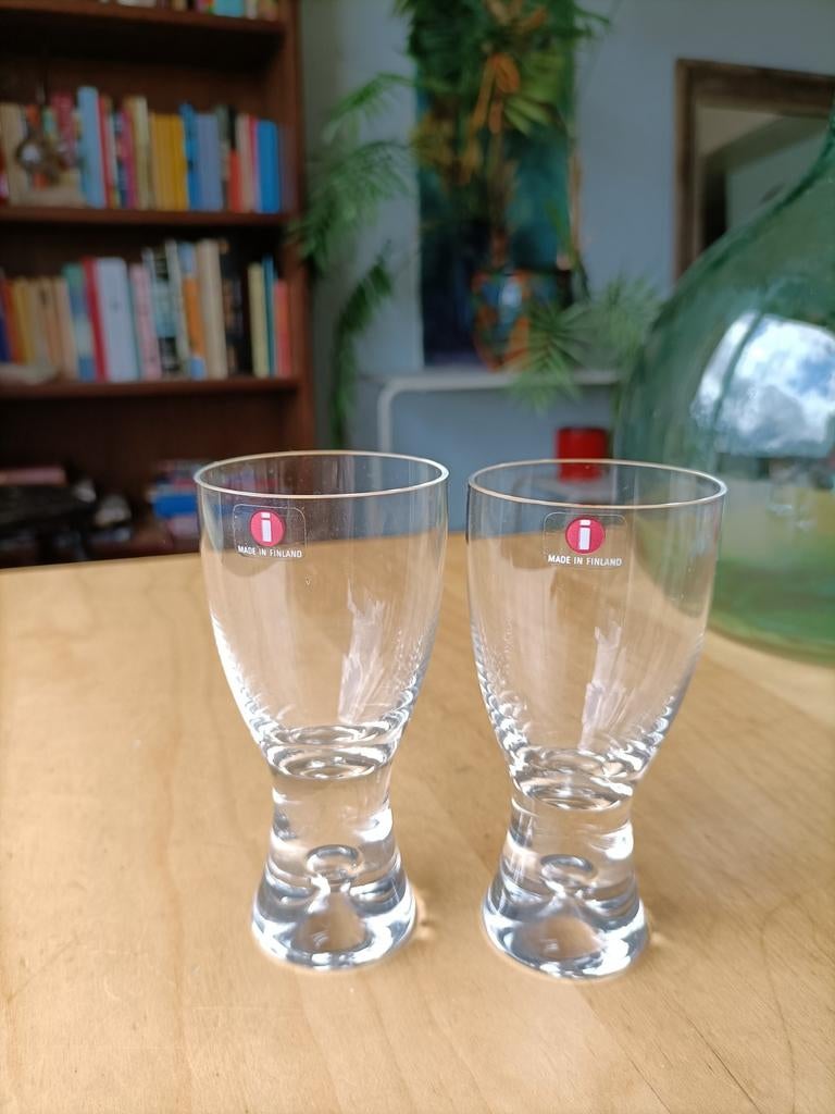2 Iittala Tapio glazen 8cl., Ophalen of Verzenden, Zo goed als nieuw, Overige typen