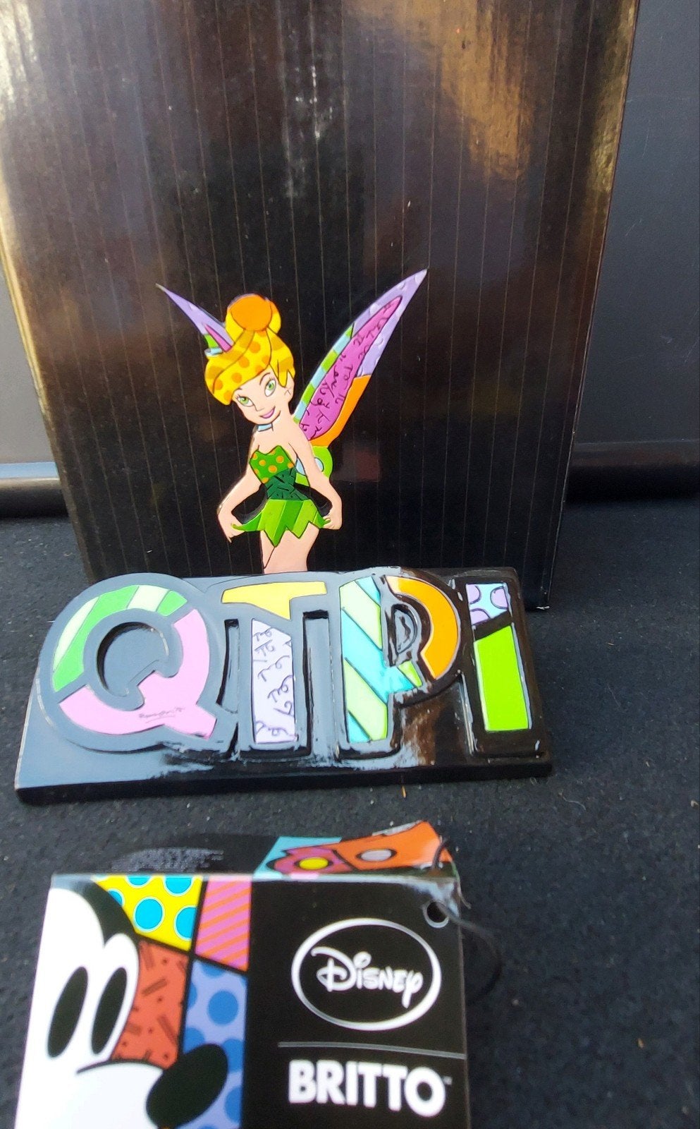 Disney Showcase Britto Tinkerbell wordplaque beeld, Ophalen, Mickey Mouse, Zo goed als nieuw, Beeldje of Figuurtje