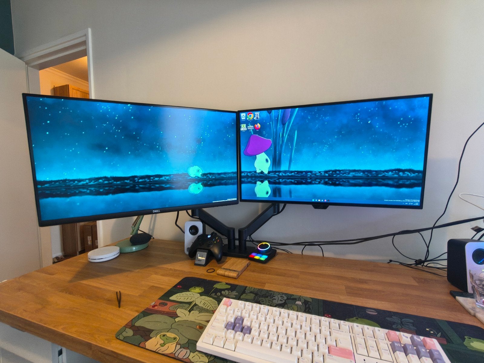 Dual-monitor setup ASUS ROG OLED + Dell QHD + monitorarm, Computers en Software, Monitoren, IPS, Minder dan 1 ms, Zo goed als nieuw