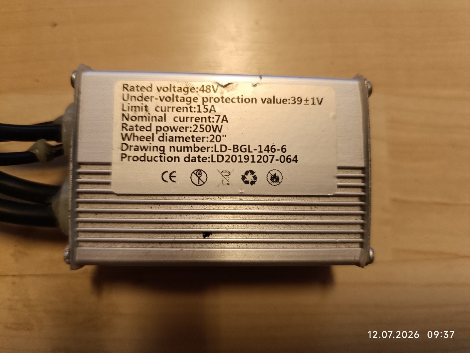 E-bike Controller 48V 250W - Nieuw, Fietsen en Brommers, Fietsonderdelen, Elektrische fiets, Onbekend, Nieuw, Ophalen of Verzenden