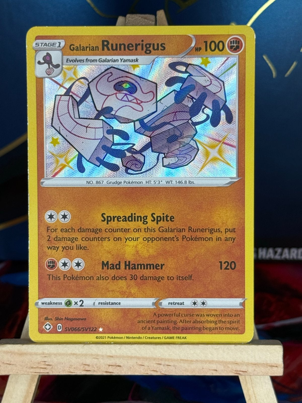Galarian Runerigus #SV066 | Pokemon Shining Fates, Hobby en Vrije tijd, Verzamelkaartspellen | Pokémon, Verzenden, Zo goed als nieuw