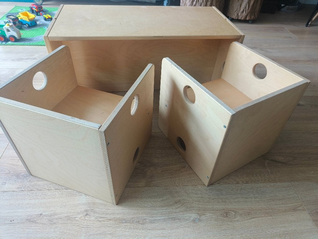 Van Dijk Toys Kubus Meubels: Stoelen, Bankje, Tafeltjes, Ophalen, Gebruikt, Tafel(s) en Stoel(en)