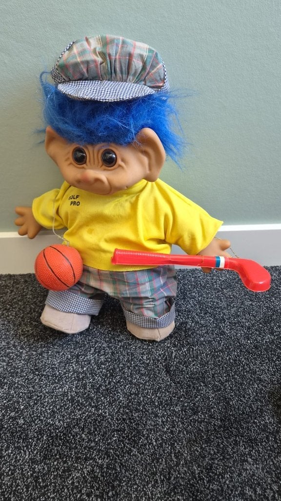 2 prachtige vintage Russ Giant Trollen uit de Sports-serie, Verzamelen, Poppen, Ophalen of Verzenden, Zo goed als nieuw, Pop