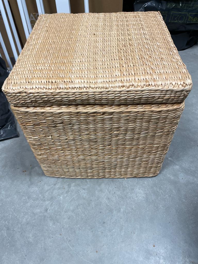 Rieten mand met deksel - 35x35x30 cm, Overige materialen, Minder dan 50 cm, Gebruikt, Minder dan 50 cm