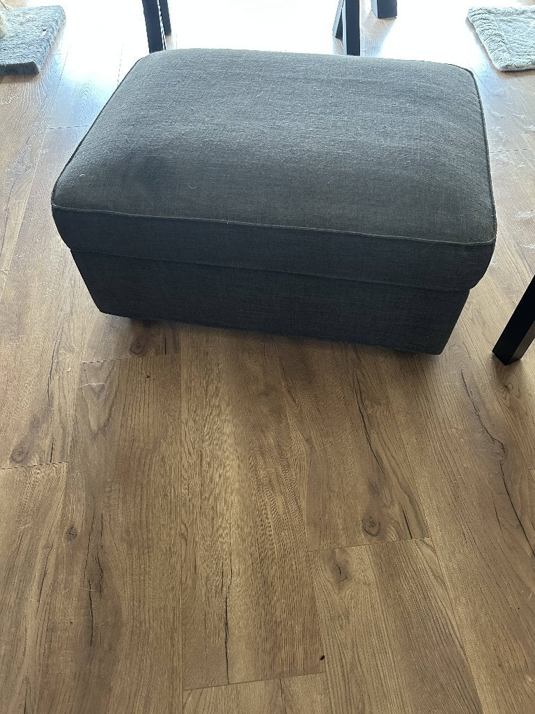 IKEA KIVIK voetenbank in antraciet., Ophalen, Gebruikt, 75 tot 100 cm, 75 tot 100 cm